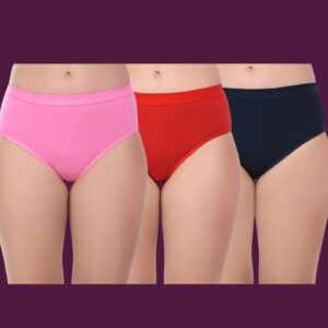 Pack of 3 Women Hipster Pink Red Blue Panty